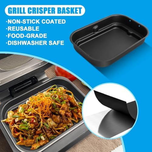 Outspark Grill Roast Rack and Cooking Pot for Ninja Foodi FG551/DG551 Smart XL Indoor Grill Accessories, Air Fryer Rack & Non-Stick Griddle Pan for Ninja Foodi DG651 - Image 5