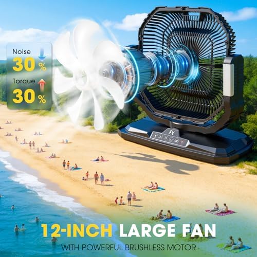 Ausic 5 Gal 12" Portable Misting Fan for Outside Patios, 【Max 62H】 Outdoor Oscillating Rechargeable Battery Fan, Cooling Water Camping Fan with Telescopic Handle/Remote, Summer Essentials - Image 5