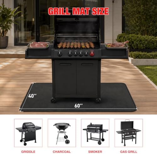 Yesker 60 x 40 Inch Under Grill Mat for Outdoor Grill, Patio & Deck, BBQ - Image 4