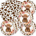 40pcs Highland Cow Party Supplies,Highland Cow Baby Shower Decoration Supplies,Used for Holy Cow Baby Boy Party Decoration,Include 20 dinner plates, 20 Napkin by Unknown