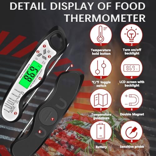 Cooking Thermometer，IP67 Waterproof Meat Thermometer Digital - Image 5