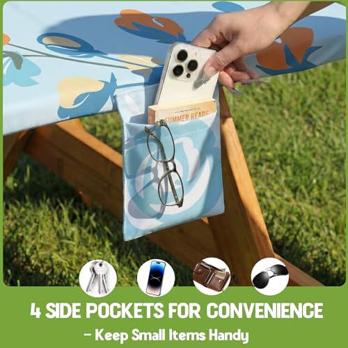 Picnic Table Cover with Bench Covers Waterproof Campsite Tablecloth Patio Backyard Camp Camping Kitchen Essentials Accessories Supplies Rv Cabin Gear Acampar Must Haves Table Cloth Camper Women Gifts - Image 4