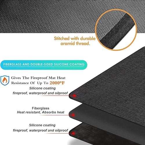 72"×48" Large Under Grill Mats for Outdoor Grill,Deck,Patio,Porch and BBQ Mat, Fireproof Oil and Waterproof Protective Mat, Outdoor BBQ Fire Pit Fireplace Mat, Non-Slip - Image 6