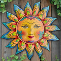 Daogtc Metal Sun Flower Wall Decor,12.87 inches Sun Wall Art Hanging Decoration for Indoor and Outdoor, Garden Farmhouse Yard Patio Fence Living Room Bedroom Decor by Daogtc