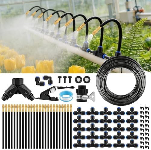 Kalolary 100FT Misting Cooling System with 360°Adjustable Nozzles by Kalolary