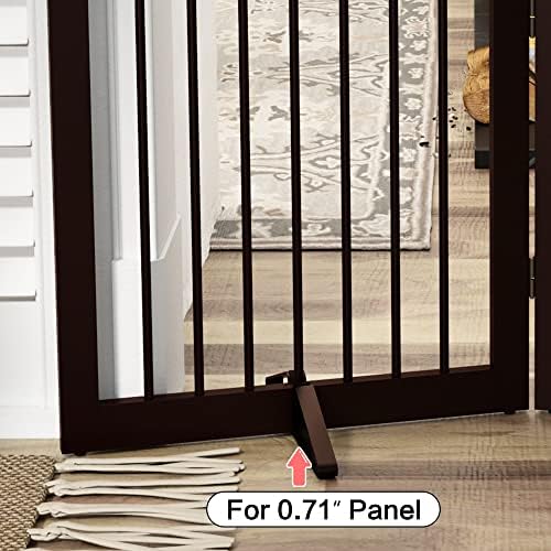 PUPETPO Freestanding Pet Gate Metal Support Feet, Triangle Support Feet Set of 2 for Extra Wide Foldable Pet Gate, Easy to Install, A Pair of Safety Fence Feet for Wooden Dog Gate, Dark Brown - Image 6