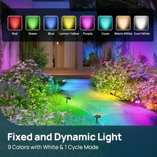 Linkind Halloween Solar Lights Outdoor Spotlight Waterproof RGB 12 Pack - Image 4