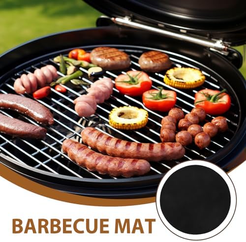 Hemoton 2-Pack Round Silicone Bbq Grill Mats 15.74In Nonstick Reusable Cooking Pads for Outdoor Gas Charcoal Electric Grills Heat Resistant Grill Mat - Image 6
