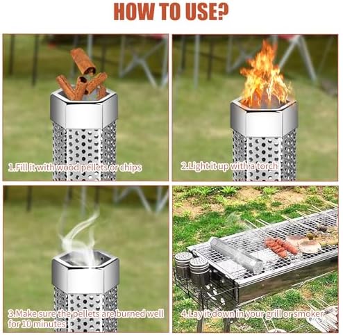 Smoke Tube for Pellet Smoker 6 Inch Smoker Tube BBQ Stainless Steel for Grills Hot or Cold Smoker Accessories with Brush - Image 3