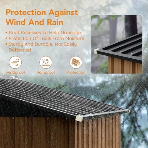 Panovue 6X4FT Garden Storage Shed with Frame Floor(NO Wood Panels) - Image 6