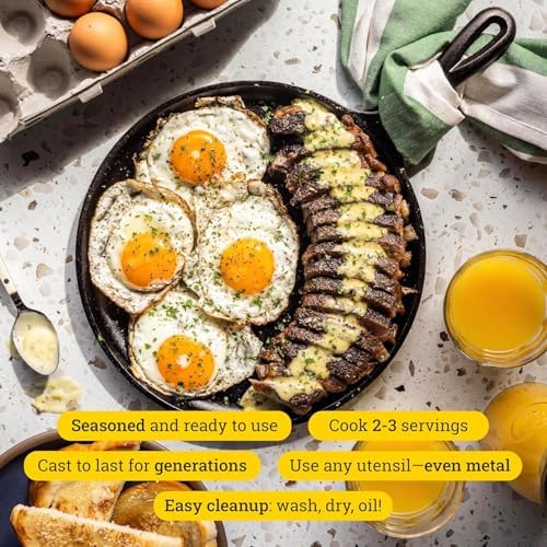 Lodge Round Seasoned Cast Iron Griddle, PFAS-Free, 10.5 Inches - Image 5