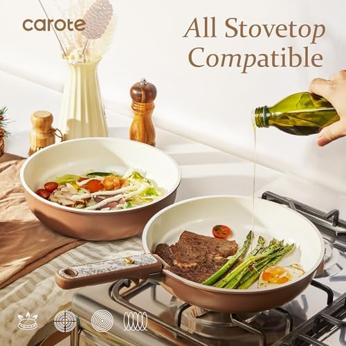 CAROTE 25pcs Ceramic Cookware Sets, Nonstick Pots and Pans Set Non Toxic - Image 6