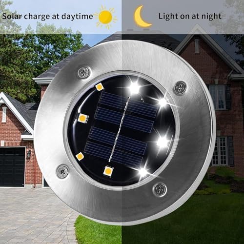 INCX Solar Lights Outdoor Waterproof, Cold White, 16 Pack Ground Lights - Image 4