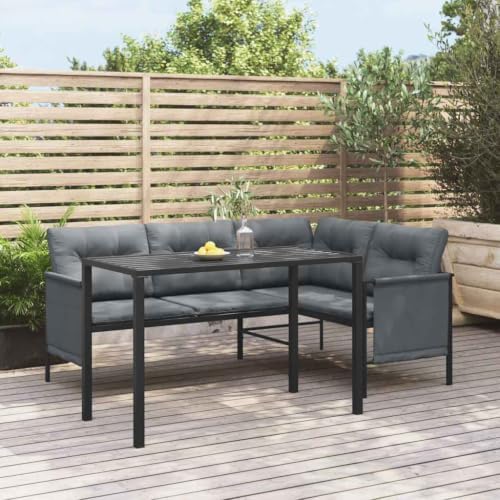 Patio Dining Table Anthracite Steel 43.3x21.3x27.6 Inches Outdoor Garden - Image 2