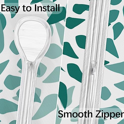 Fitted Round Tablecloth with Umbrella Hole and Zipper Abstract Nature Outdoor Elastic Table Cloth 45"-56" Oil-Proof Waterproof Green Nature Patio Table Cover for Picnic Party - Image 3