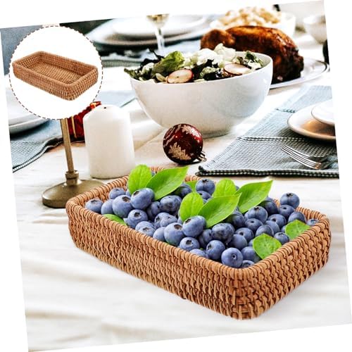 MAGICLULU 5pcs Rattan Storage Basket for Bread and Fruits Rustic Woven Organizer for Sundries for Picnics Weddings and Home Decor Craftsmanship Neat Edges - Image 4