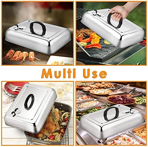 Leonyo Basting Cover Set of 2, 13x9 In Rectangular Cheese Melting Dome Lid - Image 6