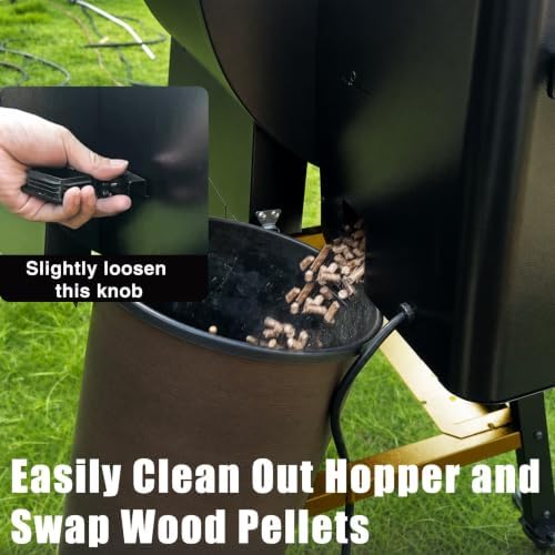 KingChii Electric Detachable Split Wood Pellet Grill Smoker, 485.5 SQ.IN Multi-Layer Surface, PID 180-425°F Temp Control, Foldable Wheeled Portable Design, 8-in-1 BBQ Grill for RV Camping Tailgating - Image 4