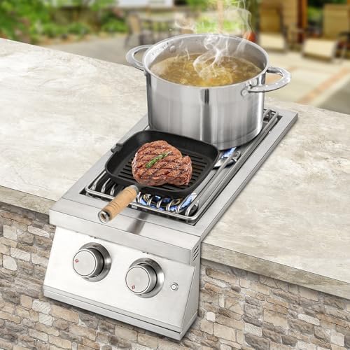 Hygrill 24,000BTU Liquid Propane Double Side Burner, Built In Burners - Image 5