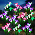 KOOPER Outdoor Solar Lights, 10 Pack Solar Garden Light with Bigger Lily Flowers, Waterproof 7 Color Changing Solar Lights Outdoor - Bigger Panel for Patio Yard Garden Decoration, Gift for Mom by KOOPER