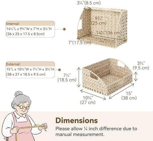 GRANNY SAYS Wicker Storage Baskets for Shelves, Large Wicker Basket - Image 2