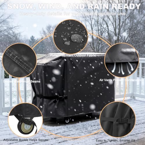 NettyPro Griddle Cover for Blackstone 28" Griddle with Single Shelf, Black - Image 3