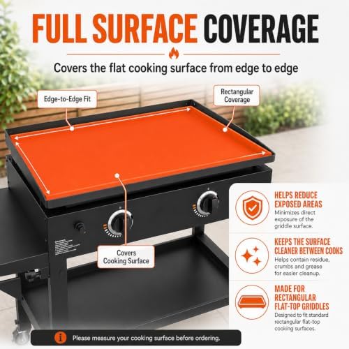 Silicone Griddle Mat for Char-Broil Commercial 4-Burner 2020-present, Heat Resistant Flat Top Grill Mat, Reusable Protective Cooking Surface Cover, BBQ Accessories for Outdoor Grills - Image 4
