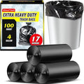 Wowflash 100 Count 17 Micron Extra Heavy Duty 4 Gallon Trash Bags by Wowflash