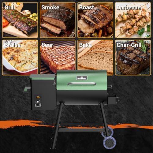 DAMNISS Electric Wood Pellet Grill 8 In 1 BBQ Grills for Outdoor Grill with Auto Feed & PID Temperature Control (180-450°F)456 Sq.In Cook Area Smoker Gills for Backyard New House Gifts - Image 6