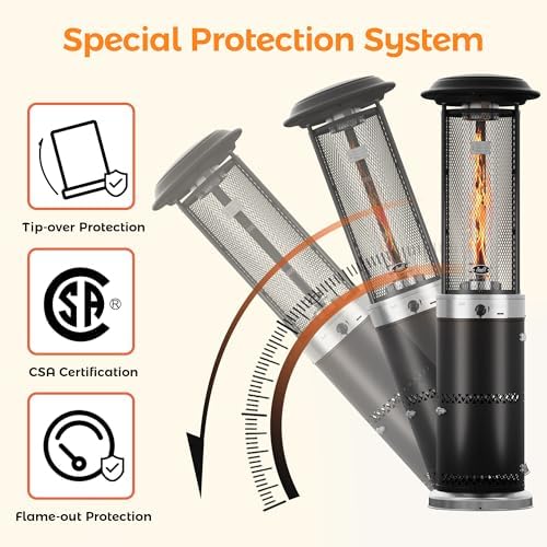 BALI OUTDOORS Propane Patio Heater Stainless Steel Standing - Image 5