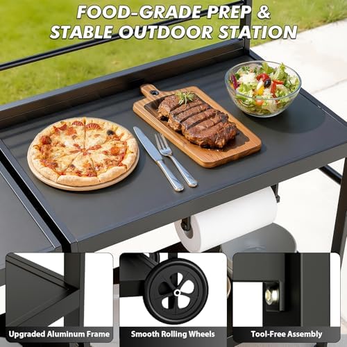 LEVELEVE Modular Outdoor Kitchen Island 5-Piece Set, Aluminum Outdoor Kitchen Cabinets Prep Station with Sink, Built-in Storage & Shelves for Patio, Backyard & Deck - Image 4