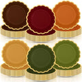 96 Pcs Fall Paper Plates 9 Inch Gradient Color Scalloped Plates by Tiangrid