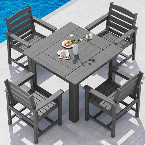 SERWALL HDPE Outdoor Square Dining Set for 4 by SERWALL