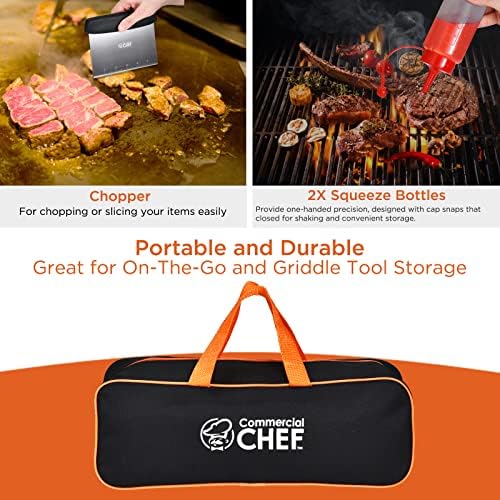 Commercial Chef 9PC Griddle Accessories Kit – Flat Top Grill Accessories Hibachi Spatula Set for Weber and Blackstone Griddles, Breakfast Tools for Outdoor BBQ - Image 6