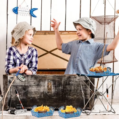 Rlvgqu 40 Pcs Fishing Paper Food Trays Fishing Birthday Serving Tray - Image 6