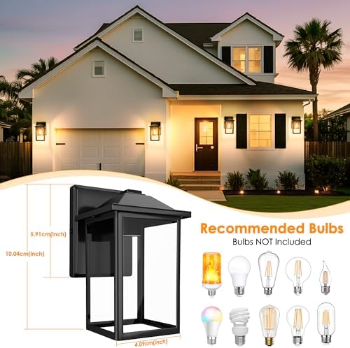 MATAMEYE Outdoor Wall Light Fixture, Exterior Waterproof Porch Lighting - Image 2