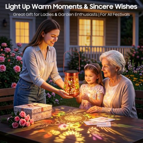 4 Pack Solar Lanterns Outdoor Waterproof Birthday Gifts for Women Mom - Image 7