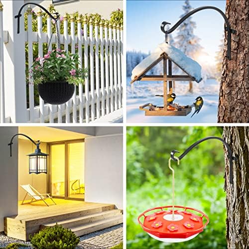 Feed Garden 18 Inch 2 Pack Outdoor Hanging Plant Bracket for Bird Feeders, Wind Chimes, Lanterns, Heavy Duty Metal Iron Wall Hooks with 6 Screws - Image 6