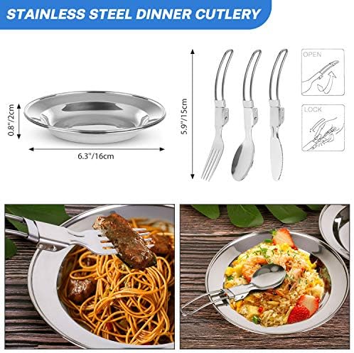 Odoland 19pcs Camping Cookware Mess Kit, Non-Stick Pot Pan Kettle Set for 2 - Image 6