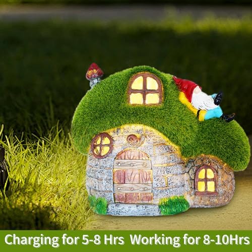 House Garden Statues with Solar Lights - Image 4