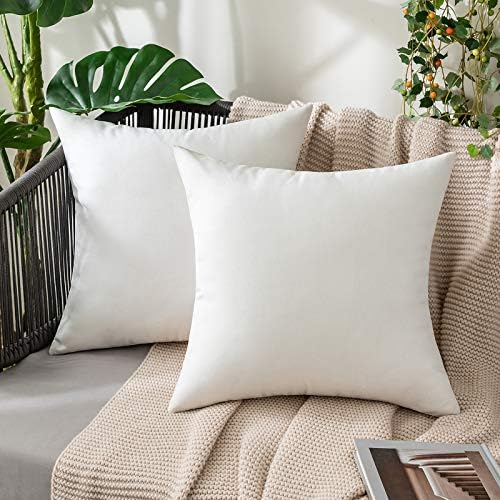 MIULEE Decorative Outdoor Pillow Covers Euro Waterproof 22x22 White by MIULEE