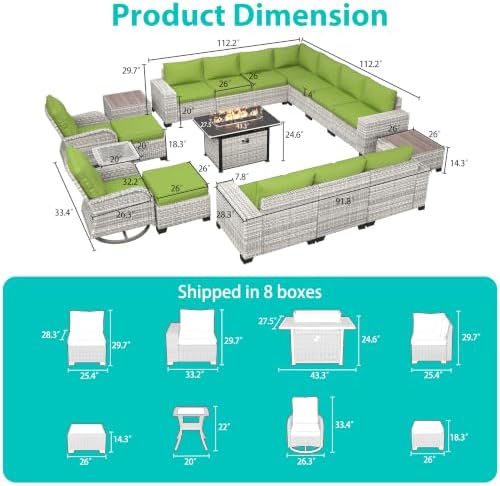 Outdoor Patio Furniture Set PE Wicker Rattan Outdoor Sectional Sofa - Image 2