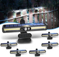 Clip On Solar Lights Outdoor with PIR Motion Sensor (Black ,6 Pack ,6000K) by SunlightEncounter