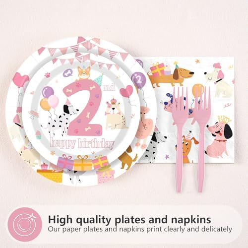 96Pcs Two Let the Dogs Out Party Decorations for Girls Puppy Serves 24 - Image 2