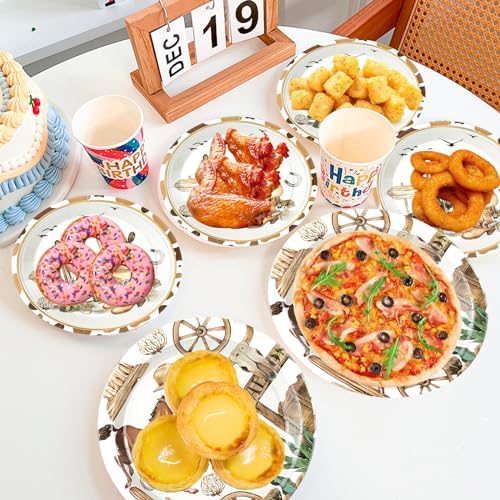 180PCS Cowboy Paper Plates and Napkins Party Supplies Serve 60 - Image 7