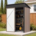 Aoxun 5x3 FT Outdoor Storage Shed with Base, Shed with Sloping Roof, Brown by Aoxun