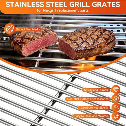 17 Inch Grill Grates for Home Depot Nexgrill 720-0830H 720-0830D 720-0783E 720-0783C 720-0888N 4-Burner Gas Grill - Stainless Steel BBQ Grill Grate Replacement Parts for Outdoor Grill, 2 Pack - Image 4