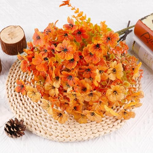 AGIRL Artificial Fall Flowers Outdoor,UV Resistant Fake Mums Porch Decor - Image 2