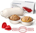 Mini Double Dutch Oven for Sourdough, Enameled Cast Iron Bread Pan, White by Unknown