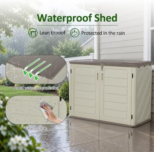 Macrout 25 Cu Ft Outdoor Storage Cabinet with Shelves, Waterproof ST5737 - Image 4